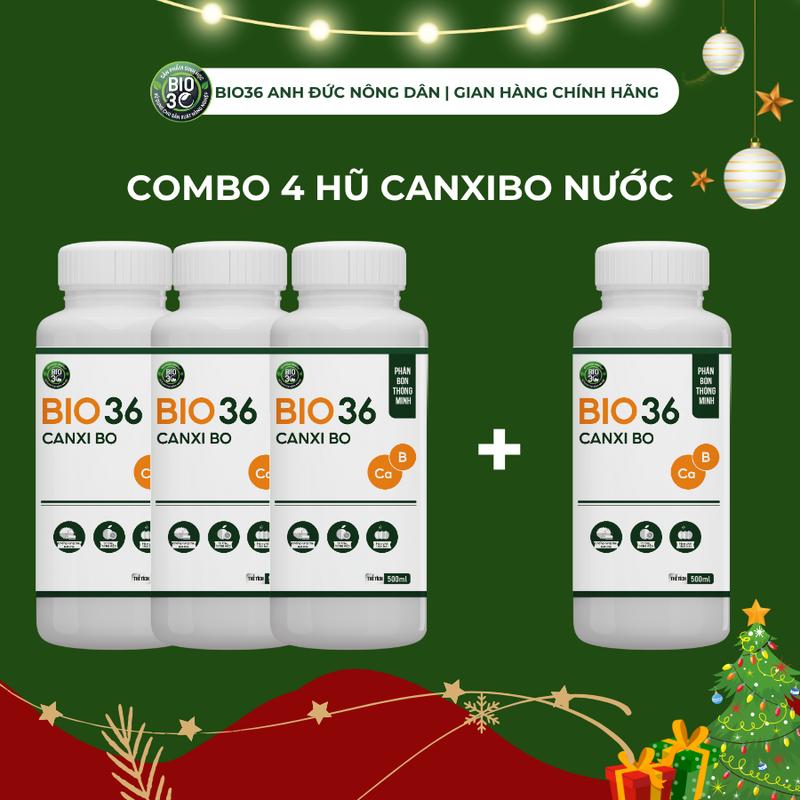 Combo 3 TẶNG 1 Phân Bón Bio36 Canxi Bo Dưỡng Quả Dai Cuống Dạng Nước 500ml