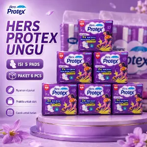 Hers Protex Ungu isi 6 pack Pembalut Wing Feminine 30 pcs