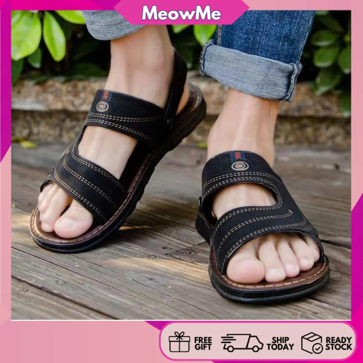 READY STOCK MeowMe sandal lelaki sandal murah sandal jalan sandal cantik man sandal man slipper man footwear 217