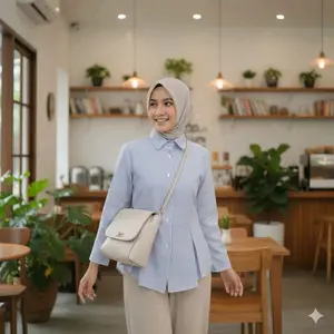 By Uti - Kemeja Stripe Rempel Fitbody - Kemeja Salur Basic Casual Daily Terbaru - Atasan Wanita Kekinian Terlaris Formal Salur Nyaman