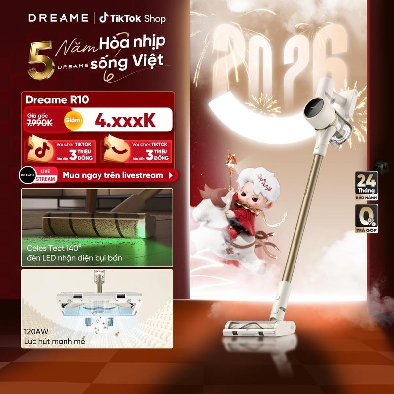  Máy hút bụi cầm tay không dây Dreame R10 - Hàng chính hãng - Phiên bản quốc tế 