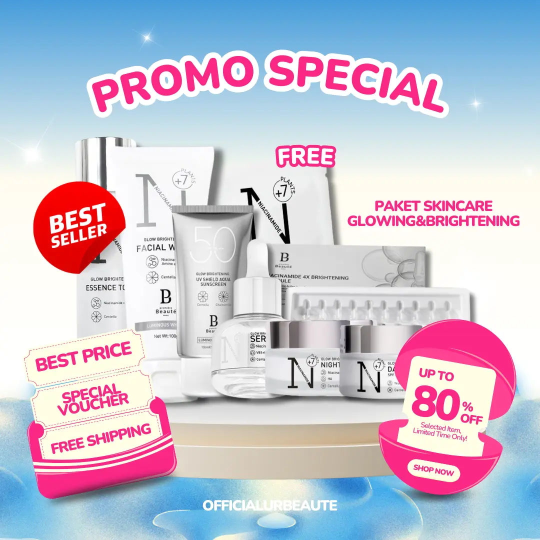 Paket Skincare Premiere Beaute Glow Brightening Luminous set - Skincare untuk kulit kusam dan berminyak, dapat Mencerahkan dan Rahasia Kulit muka Glowing (Gratis Sheet Mask)