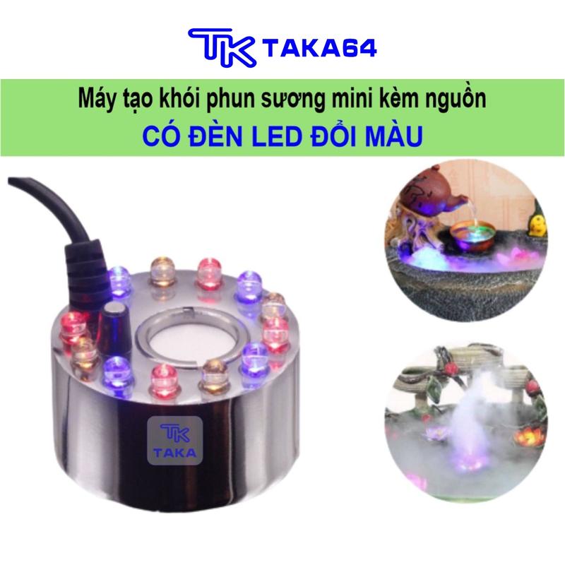 Máy tạo khói bể cá mini phun sương đèn led đổi màu bằng kim loại chống rỉ trang trí tiểu cảnh hòn non bộ thủy sinh