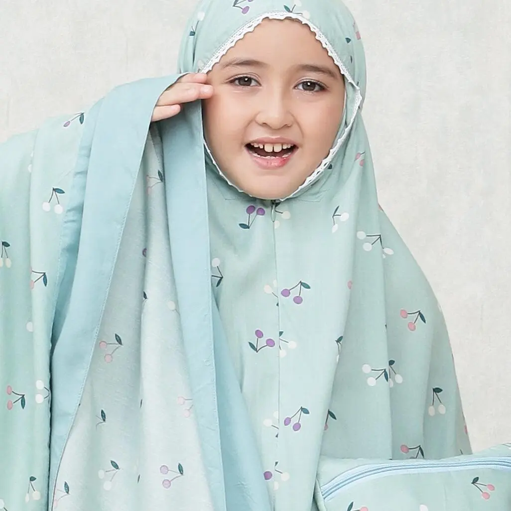 Mukena Anak Tanggung cery  2 in 1 kisaran 9,10,11,12,13 tahunan Atasan Katun