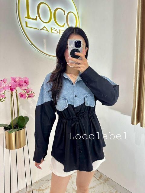 Product Introduction of LOCOLABEL - [Ld : 114cm] Violla Denim Shirt Tangan Panjang Serut 38
