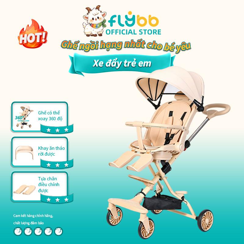 FLYBB Xe đẩy F9 2 chiều 5 tư thế dùng từ sơ sinh có bàn ăn dặm