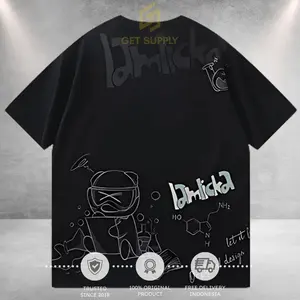 LAMLICKA SCIENCE CARTOON PANDA OVERSIZE SHORT SLEEVE