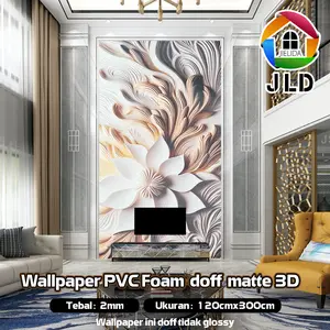 Jielida Wallpaper Stiker Dinding Tebal 2MM | Motif Bunga Uk 120x300cm Wallpaper Dinding Bunga Doff | Wallpaper Dinding Motif Bunga Foam Roll