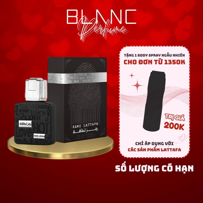  Nước Hoa Nam Lattafa Ramz Silver EDP Perfume Cosmetic Xịt Thơm 