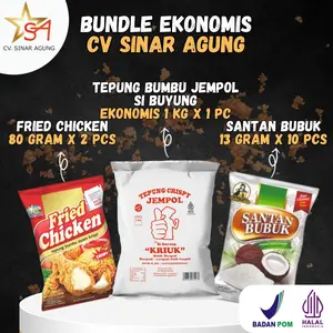 [BUNDLE EKONOMIS] Bundle EKONOMIS (1 Jempol Si Buyung 1KG+2 Fried Chicken 80g+10 Santan Bubuk 13g)