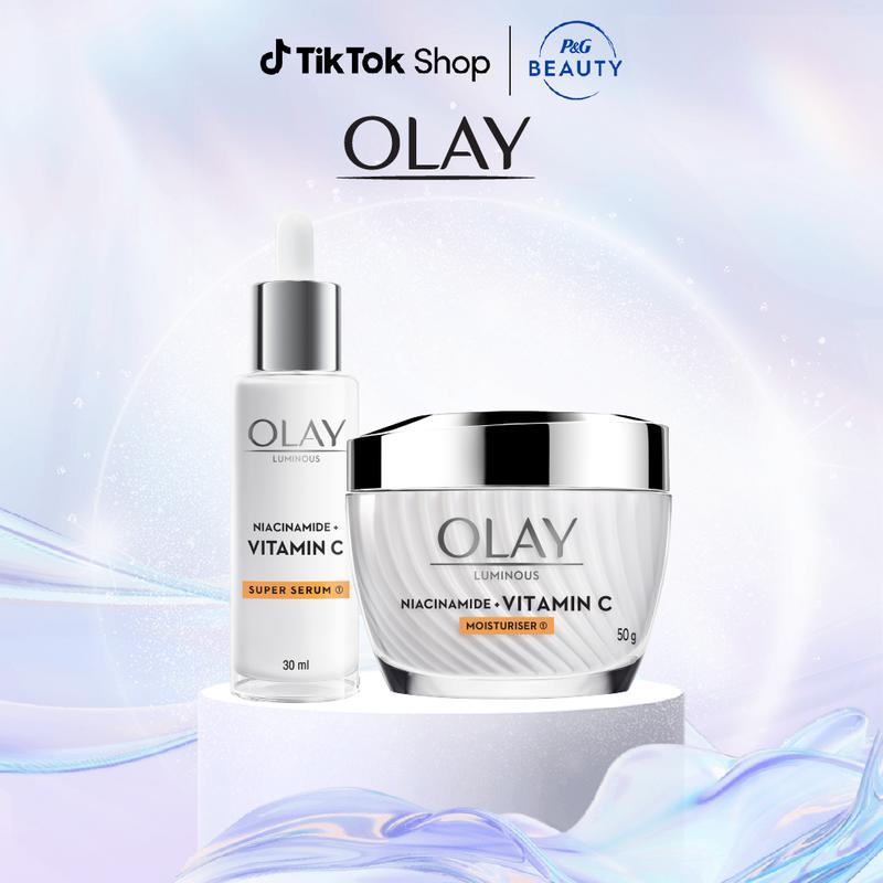 LIVE 2 Combo Kem Dưỡng & Serum OLAY Niacinamide + Vitamin C – Mờ Thâm Sáng Da 50g + 30ml