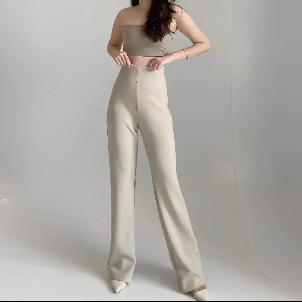 Flare Pants - Highwaist Flare Pants - Highwaist Kulot Cutbray Celana Fit  Panjang