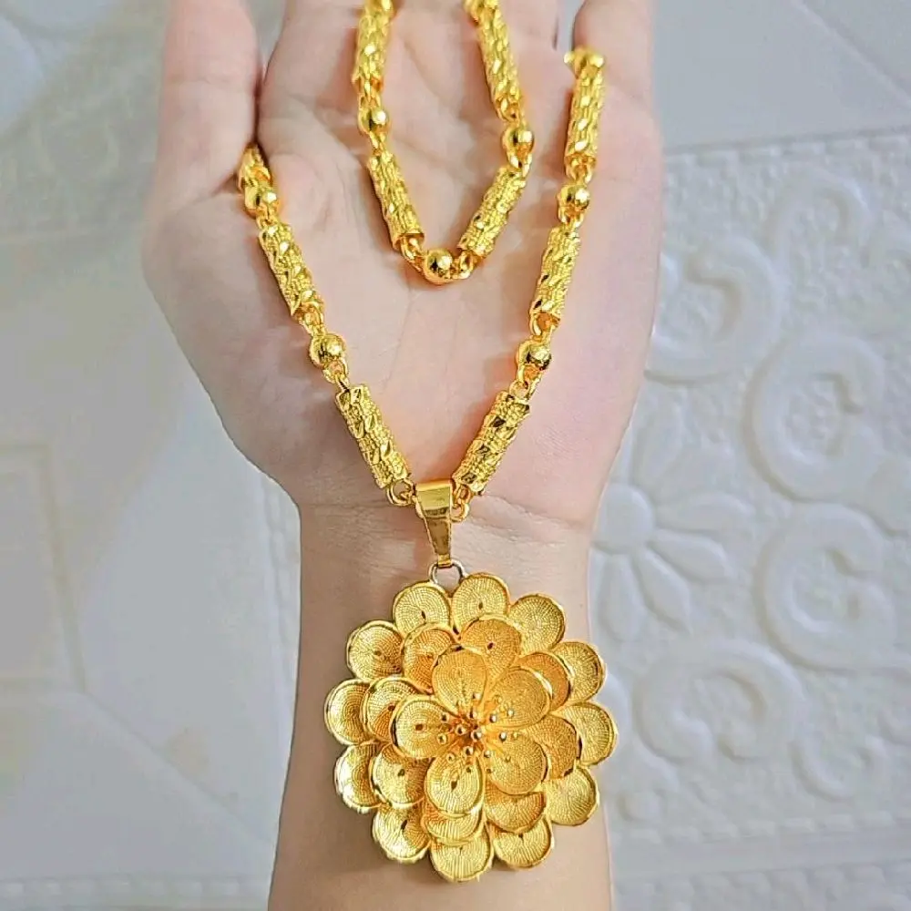 kalung bunga kendari 002 cantik ranatai bambu lada Gold Asesoris Aksesoris Elegan Emas Rantai