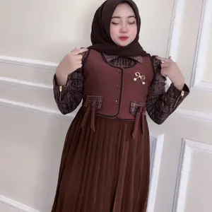Gamis lupita, pita. Zahby. ld110 pb 138 bahan knit dan ceruty bisa busui