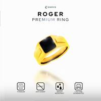 Gambar Emrys Premium Ring ROGER Real Titanium Anti Karat Cincin Titanium Pria Wanita - GOLD ONYX, 7 dari Emrysid Kota Bandung 1 Tokopedia
