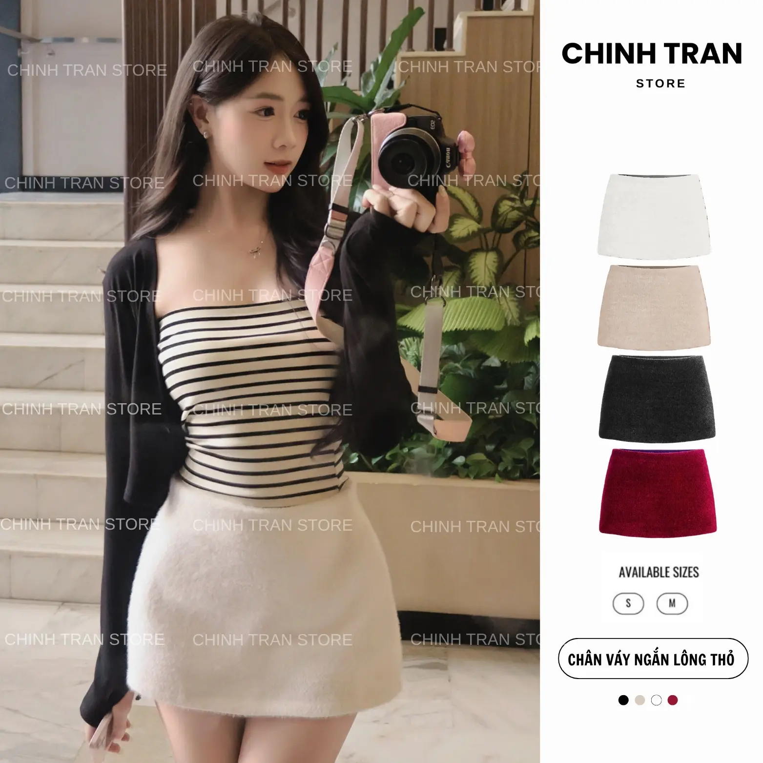 [XẢ KHO] Chân Váy Nữ Chữ A Dáng Ngắn Cạp Trễ Chất Vải Dạ Lông Thỏ Y2K | BigBuy360 - bigbuy360.vn