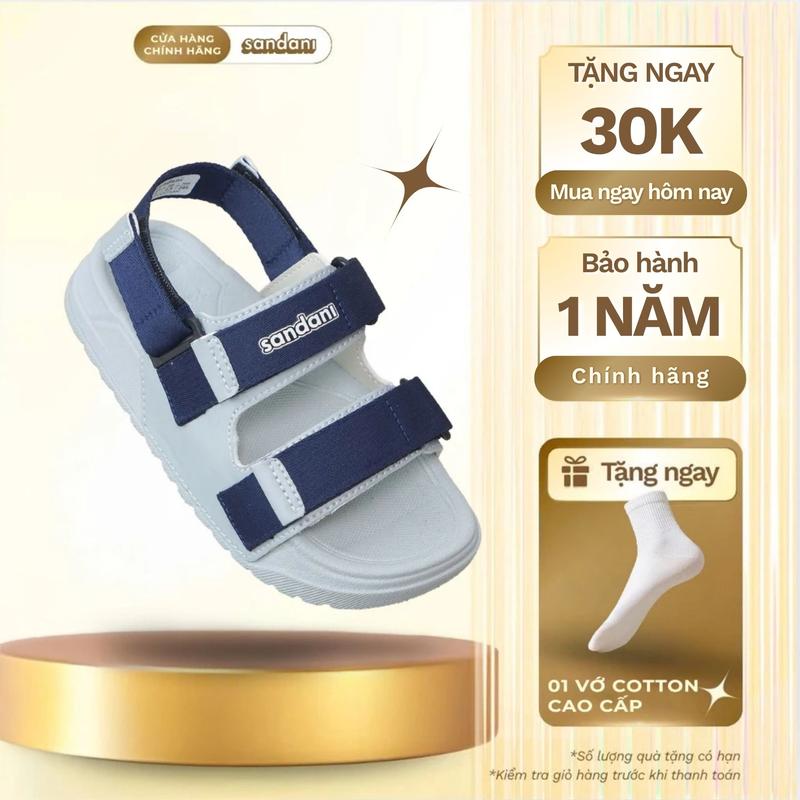SANDANI Giày Sandal Unisex Nam Nữ S1 CÁ VOI XANH - Đế Êm Chống Trơn Tăng 1 Size - BH 1 NĂM