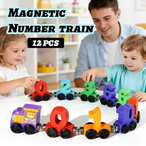 Mainan Sekolah Anak Lstana Roda Kereta Angka / Mainan Edukasi Kereta dengan Roda Magnetik 1-10 / Mainan Kereta Angka Magnetik