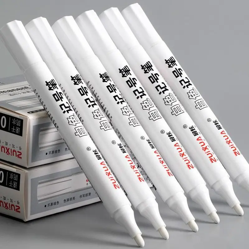 Bút Sơn Vĩnh Viễn Màu Trắng Không Phai, 3 Cái, Đồ Thủ Công Nghệ Thuật, Không Thấm Nước, Viết Mịn, Bút Đánh Dấu Dầu, Khối Lượng Mực Cực Lớn, Không Bẩn Tay, Bút Đánh Dấu Màu Trắng Để Vẽ Đá 0