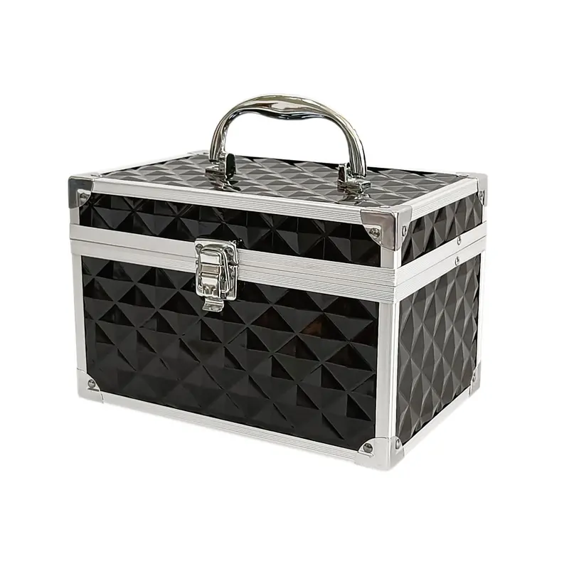 Box Kosmetik Mini Kecantikan Makeup Beauty Case Kode 1668-2 FS Desain Mini Kompak dengan Sekat Adjustable Warna Cerah Cocok untuk Penggunaan Sehari-hari dan Bepergian Bahan Metalic ABS Ukuran 23x15x15cm 4