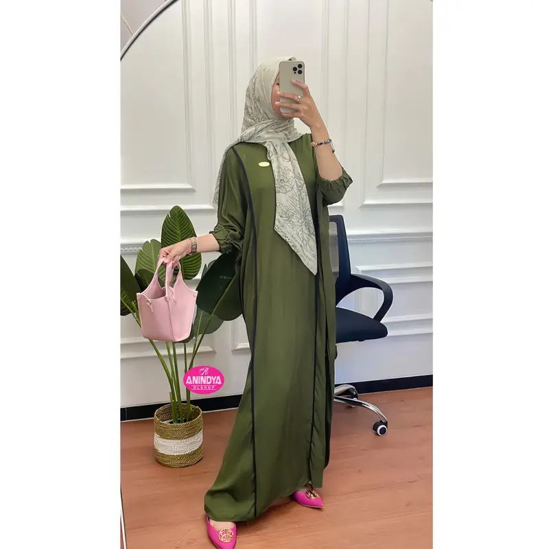 Anindya - Dress Best Seller Premium Gamis Kaftan Lebaran Wanita 5
