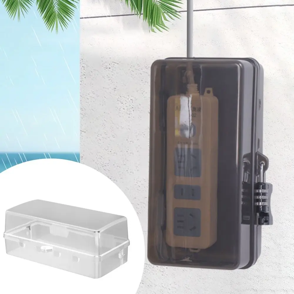 Durable Plastic Plug Box Waterproof Anti-theft Cable Management Box Protect Outlet Weatherproof Extension Lead Cover Outdoor
