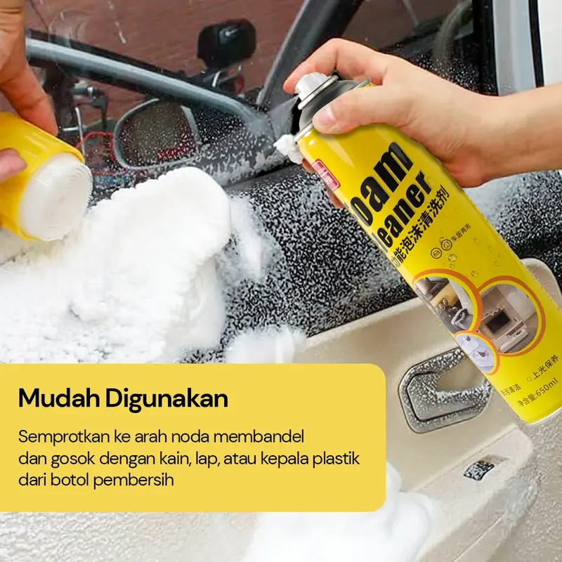 Busa Pembersih Aksesori Interior mobil furnitur  Sofa   Sepatu Multifungsi Foam Cleaner Spray 650ML 2