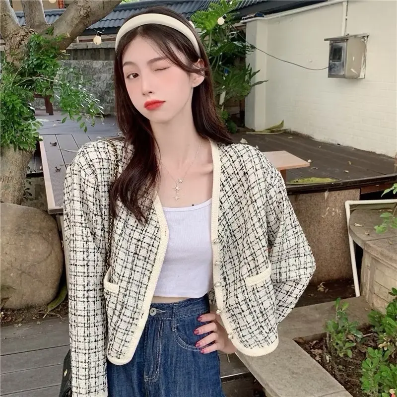 MOSTLY - Blazer Tweed Wanita Korean Style | Cardigan Tweed Wanita Korean Style - Atasan Wanita, Outer Blazer Wanita