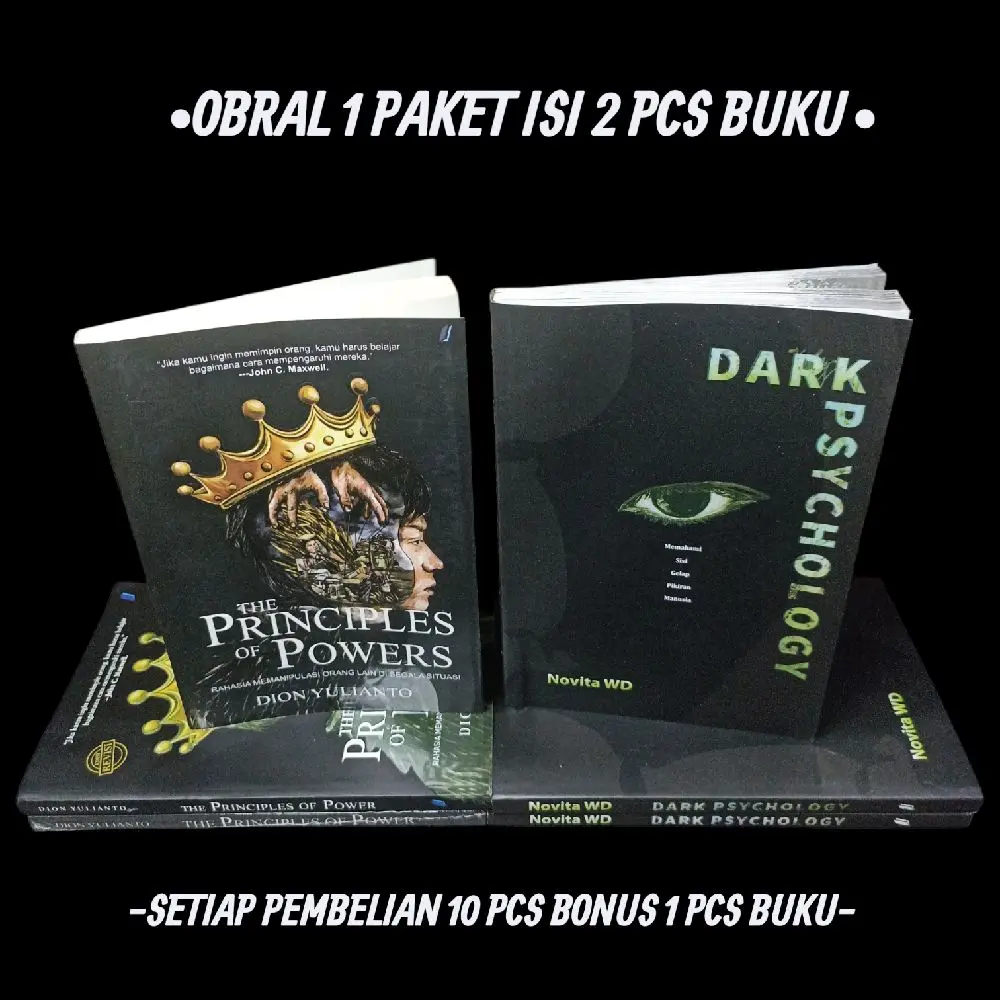 OBRAL 1 PAKET ISI 2 PCS BUKU MOTIVASI / SELF IMOROVEMENT / PENGEMBANGAN DIRI / BACAAN INSPIRASI / THE PRINCIPLES OF POWER + DARK PSYCHOLOGY /  HAL BAIK BERAKHIR BAIK / BESTSELLER