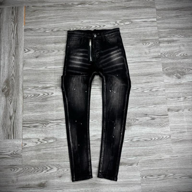  Quần Jean D-4 Đen Khói TRƠN 4 Cúc Loại 1 Túi Bò+Cúc Dự Phòng+Khoá To   