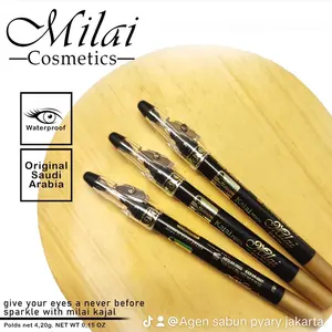 ( Buy 1 get 1 ) Celak Kajal Milai Saudi / Celak /Eyeliner Original Waterproof Hitam Pensil Elegant