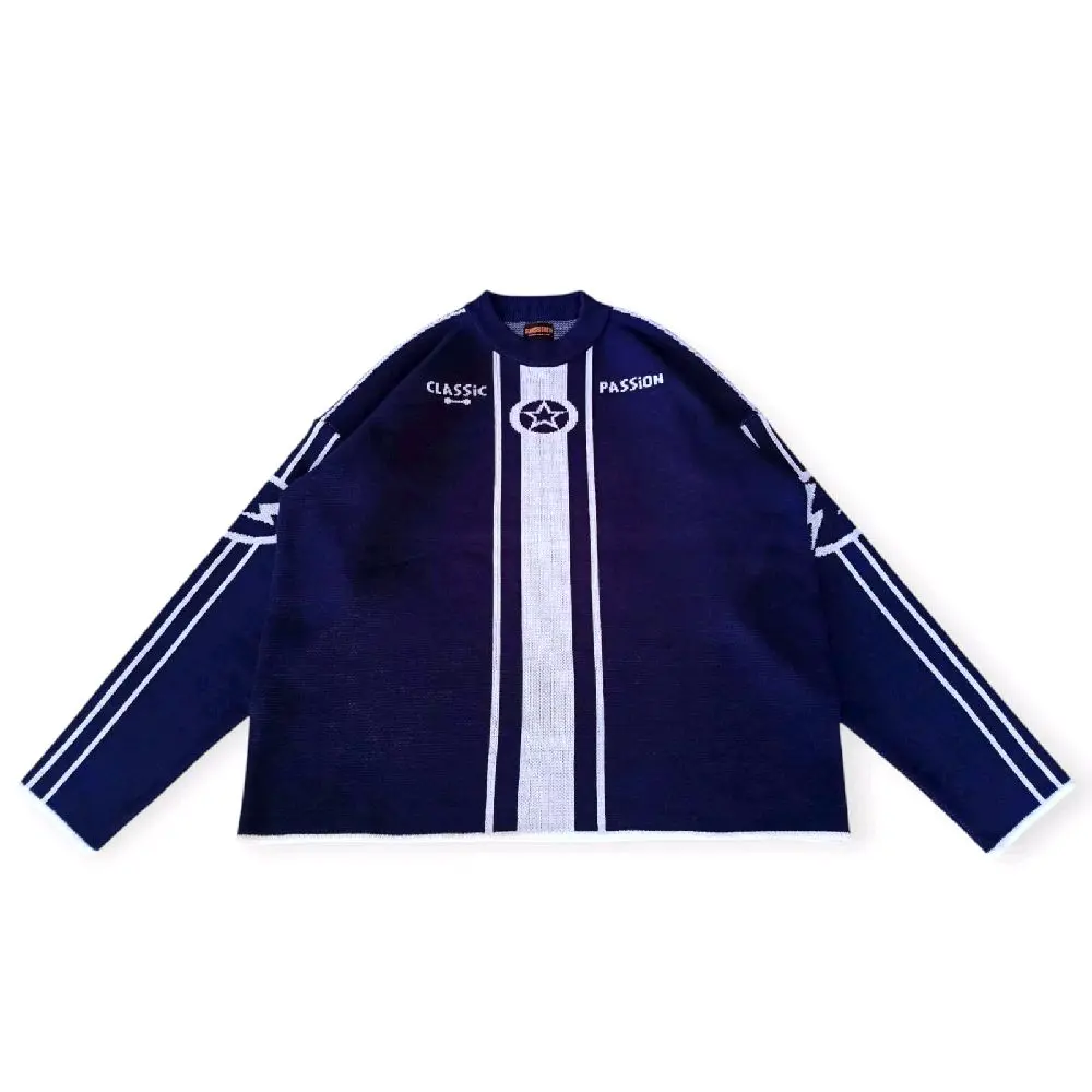 SHRL Knit Sweater Boxy 69 Navy | Knit Jersey | Sweater Rajut Unisex Premium Knitwear