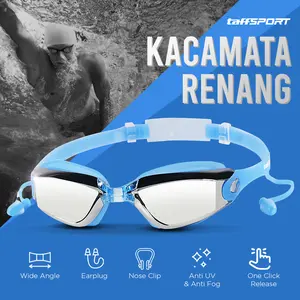Kacamata Renang Dengan Penutup Telinga Dan Hidung A380 Blue
