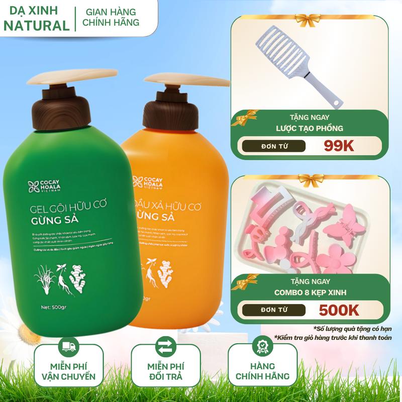  Combo Dầu Gội Thảo Dược Cỏ Cây Hoa Lá Gừng Sả 500g - Hỗ Trợ Làm Dày Tóc Giảm Bết Dầu & Rụng Tóc - Sản Phẩm Chăm Sóc Tóc Thiên Nhiên Từ Việt Nam 