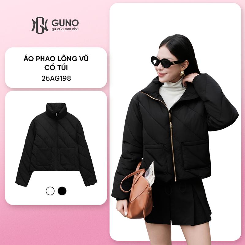  GUNO-  XẢ KHO  Áo phao LÔNG VŨ pha bông Guno siêu nhẹ hot trend SP5 | 25AG198 