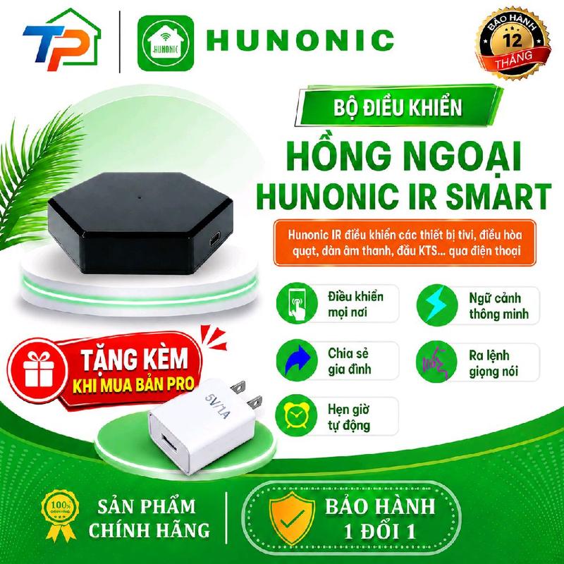 Bộ Điều Khiển Hồng Ngoại WiFi Thông Minh Hunonic, Điều Khiển Các Thiết Bị Máy…
