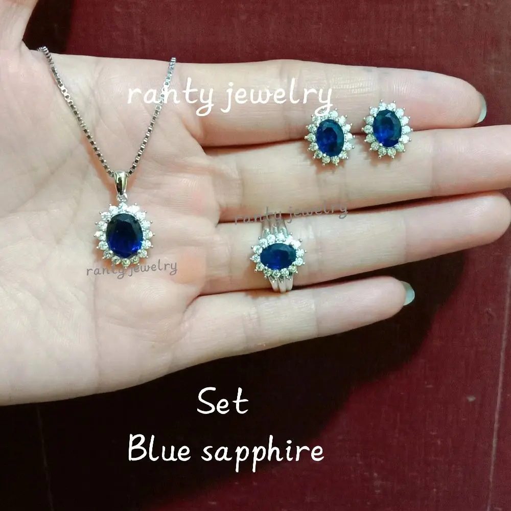 Set Replika Berlian Model Blue Sapphire terbaru
