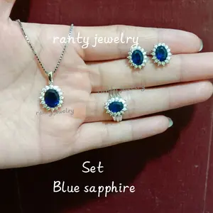 Set Replika Berlian Model Blue Sapphire terbaru