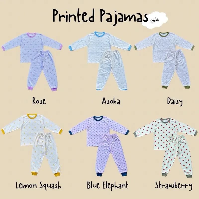 BAJU ANAK PRINTED PAJAMAS KATUN COD 0