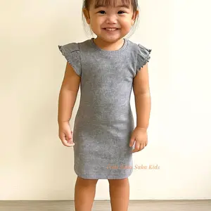 Dress Anak Kekinian Alika bahan rib adem 1-5 tahun