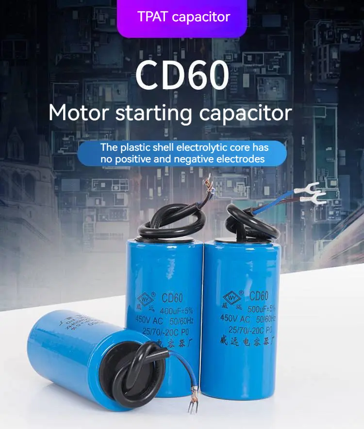CD60 AC động cơ khởi động capacitor50uf-500uf