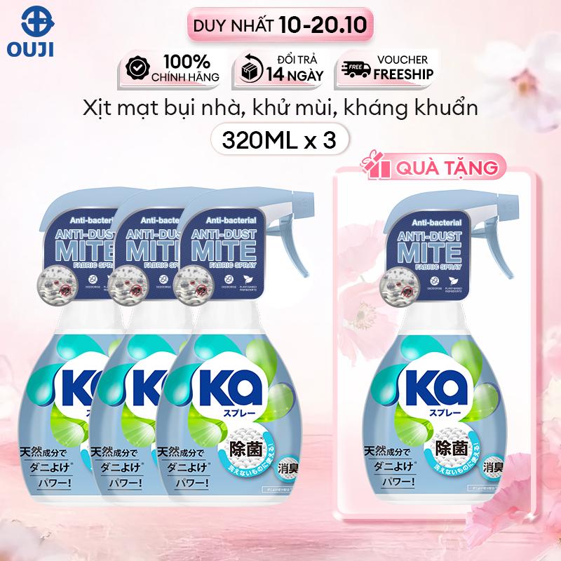 [DUY NHẤT 10-20/10] [MUA 3 TẶNG 1] Combo 3 Chai Xịt Mạt Bụi Nhà KA Kháng Khuẩn và Khử Mùi (320ml/Chai) - Dành Cho Giường, Nệm, Sofa, Rèm Cửa, Nón Bảo Hiểm Làm Sạch