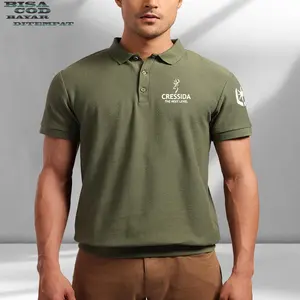 Cod Terbaru T-Shirt Polo Kerah Lengan Pendek Cresid4 Text Putih Kaos Kerah Dewasa Shirt/Kaos Wangki Polo/Kaos Seragam Kaos Distro Kerah Katun Formal Keren Baju Simple Cowok Casual Di Najasa Store  Santai