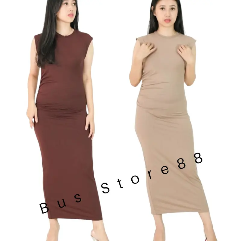 INNER DRESS KNIT  MANGGO SUPER PREMIUM/ INNER DRESS PANJANG KNIT/ INNER DRESS WANITA Gaun Outer Dewasa Melar Tebal Gamis Muslim Hitam Atasan Simple Pesta Remaja Shakila Mewah Casual 1