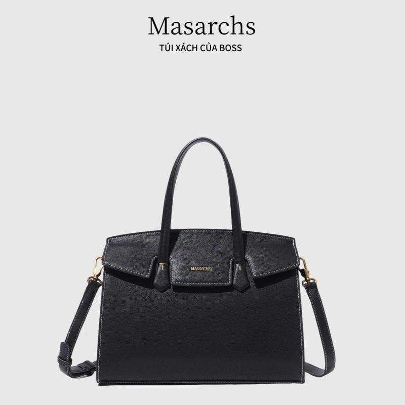  Túi xách nữ MASARCHS Tôn vinh đẳng cấp và sự tinh tế Thiết kế Size 29,5cm tối giản nhưng đầy quyền lực da trâu sang trọng và bền bỉ vượt thời gian phù hợp phong cách công sở dự tiệc dạo phố Xách Tay Đeo Chéo Màu Đen - Túi Giấy Hãng - MS5001 