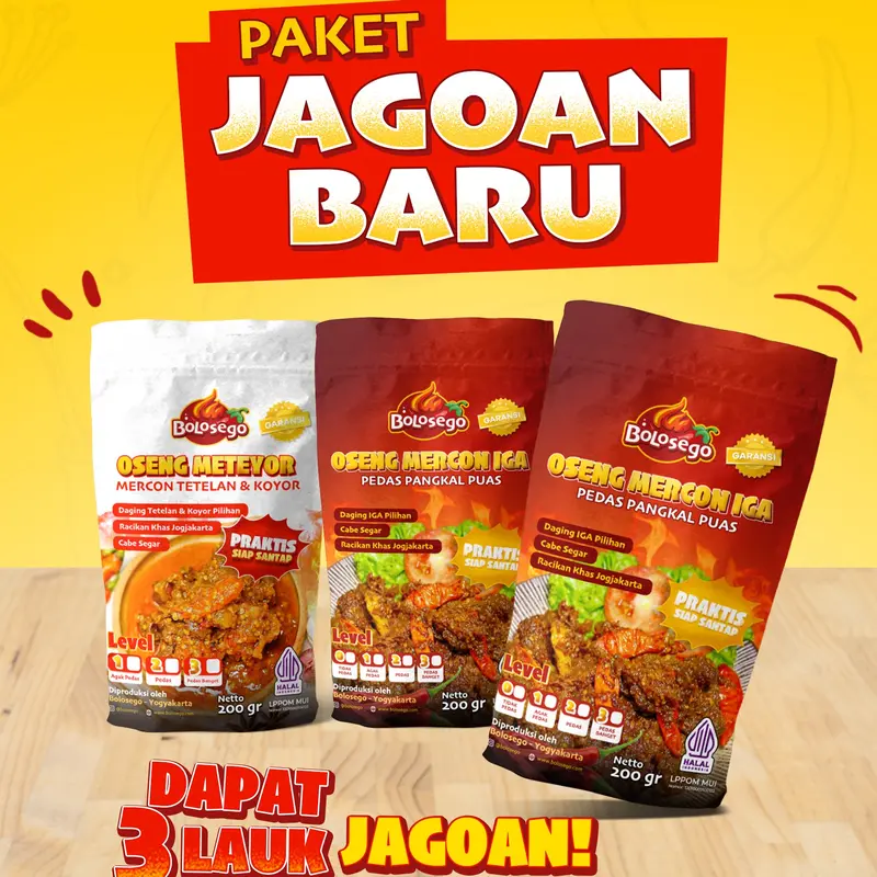PAKET JAGOAN BARU BOLOSEGO (2 PACK OSENG IGA MERCON + 1 PACK OSENG METEYOR) 0