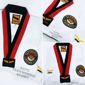 DOBOK PEMULA TAEKWONDO EMPRO KERAH MERAH HITAM/POOM