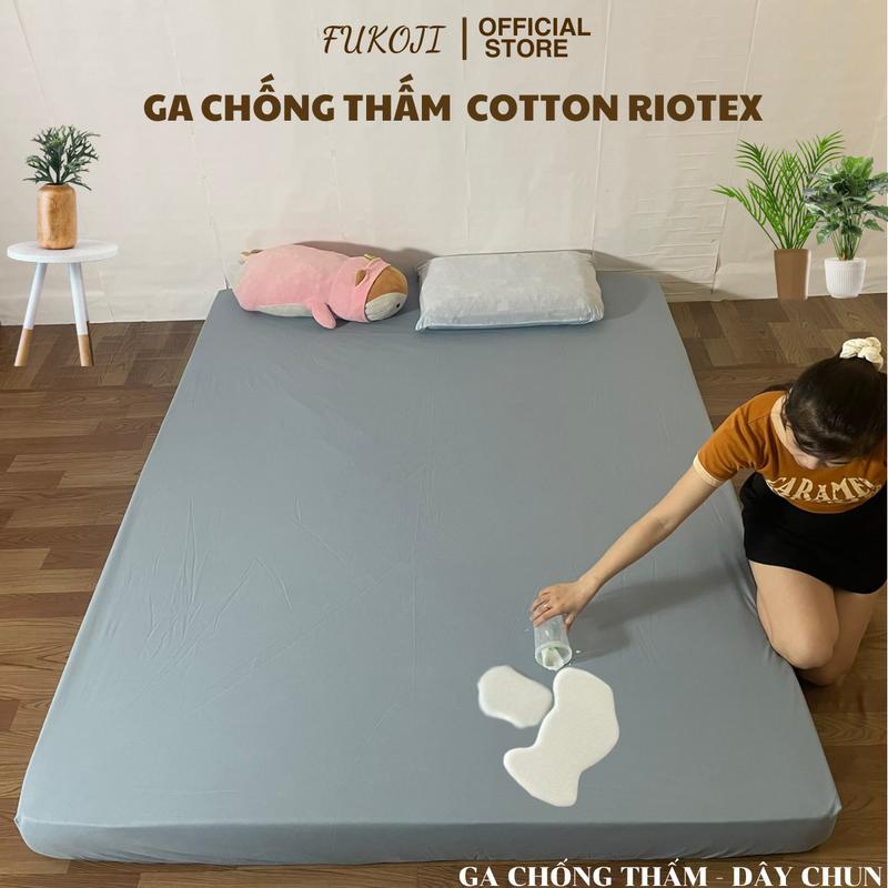Ga Chống Thấm COTTON Kháng Khuẩn Dây Chun RIOTEX,Chống thấm nước tuyệt đối, Dành Cho Nệm 5-25cm - Kích Thước 1mx2m, 1m2x2m, 1m4x2m, 1m6x2m, 1m8x2m, 2m2x2m