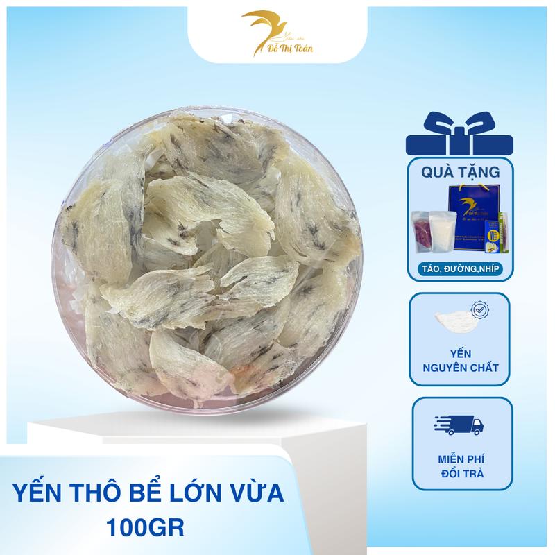[DTT] 100gr Yến thô bể lớn và vừa - Kèm nhíp, táo đỏ, đường phèn - Yến sào Đỗ Thị Toán