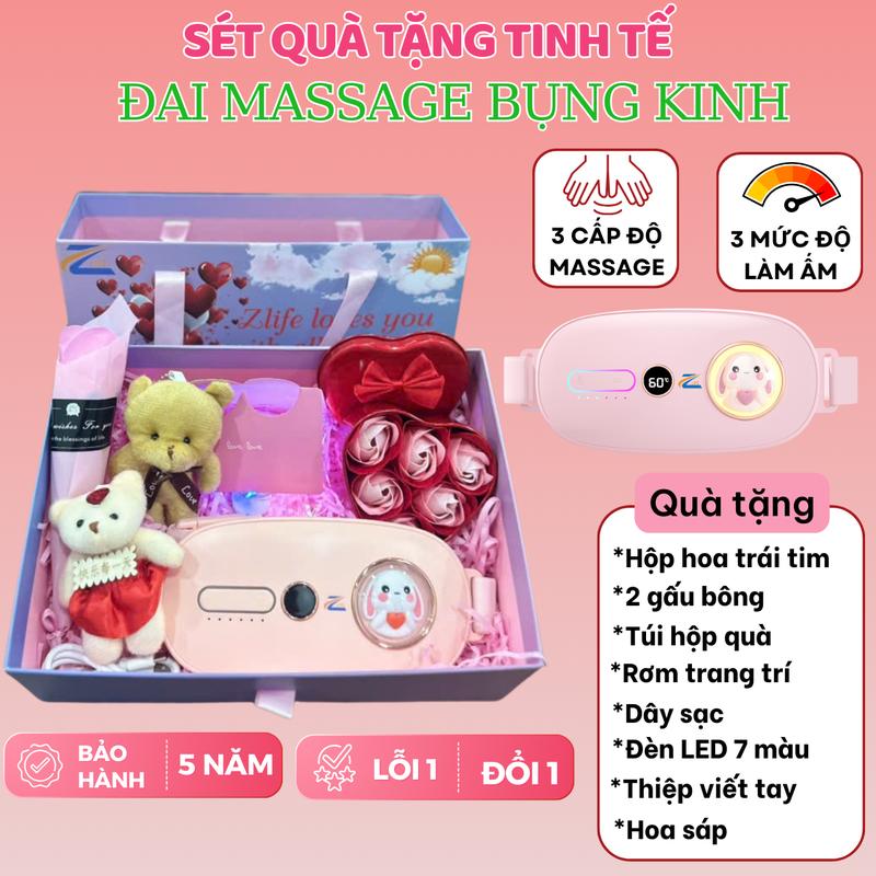  Đai Chườm Nóng Bụng Kinh ZBK 165 - Quà Tặng Bạn Gái Sinh Nhật 8 3 20 10 NOEL - 9 Chế Độ Rung & 3s Làm Ấm Giảm Đau Hiệu Quả - Hộp Quà Sang Trọng 